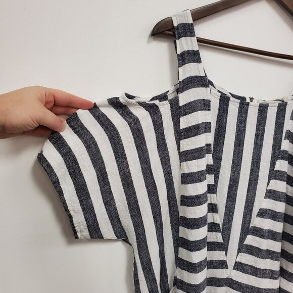 Soft Surroundings Women Cold Shoulder Sunset Tunic Size 1X Striped Beach Coastal - Picture 2 of 11
